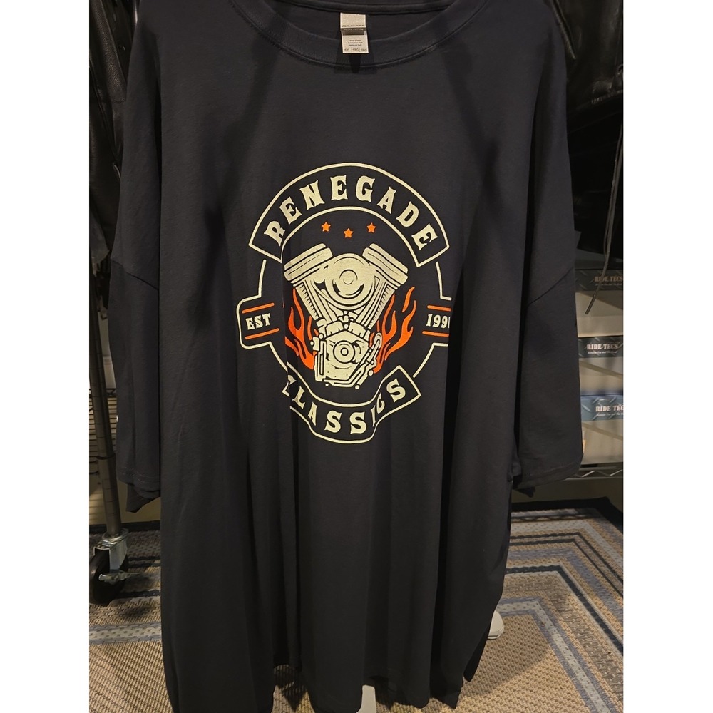 Renegade Black Tshirt Short Sleeve Cotton New 5XLarge